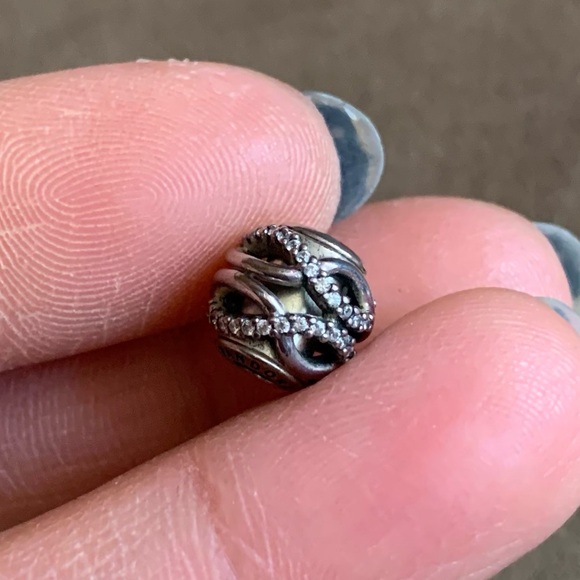 Retired Pandora Essence Caring Charm with Clear Zirconia & Sterling Silver - Picture 3 of 7